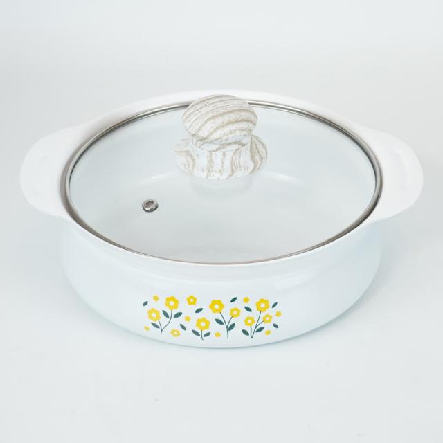 卓上鍋 20cm IH対応 レトル （ ガス火対応 ホーロー鍋 両手鍋 ガラス蓋