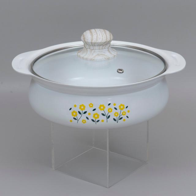 卓上鍋 20cm IH対応 レトル （ ガス火対応 ホーロー鍋 両手鍋 ガラス蓋