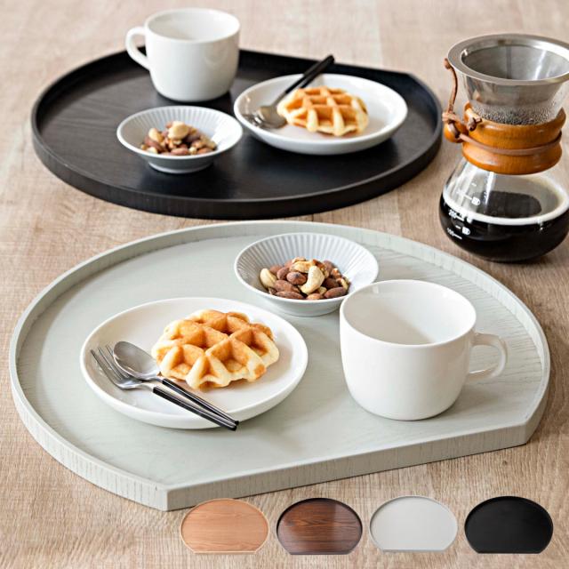 半月盆.黒朱リバーシブルお盆.天然木.漆器5枚揃え お盆 トレー 半月盆