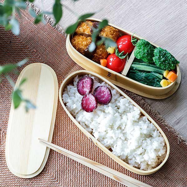 弁当箱 曲げわっぱ 2段 700ml スリム 入れ子 （ 木製 ランチ