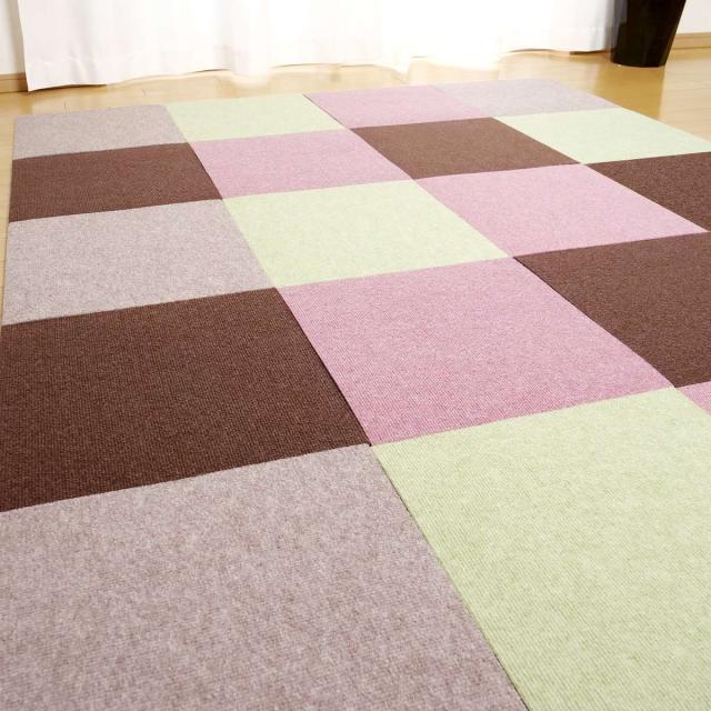 吸着式タイルカーペット・60枚◎滑り止め◎傷防止 貼り付け