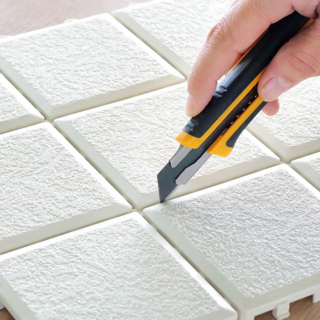タイル風 ジョイント システムエコタイル 30×30cm 30枚セット （ ジョイントタイル 樹脂 ジョイントマット マット 30cm 30枚 ジョイント式タイル ベランダ パネル バルコニー 配線 タイル風マット ）_11