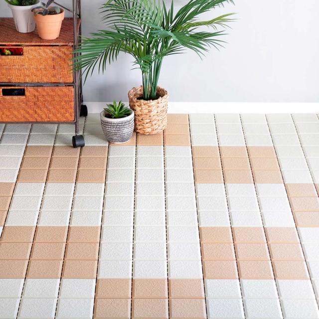 タイル風 ジョイント システムエコタイル 30×30cm 30枚セット （ ジョイントタイル 樹脂 ジョイントマット マット 30cm 30枚 ジョイント式タイル ベランダ パネル バルコニー 配線 タイル風マット ）_16