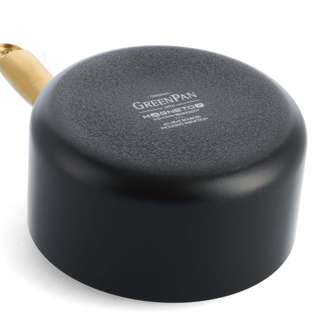 GREEN PAN ソースパン 16cm IH対応 ストゥディオ ガラス蓋付き （ グリーンパン STUDIO ガス火対応 食洗機対応 ミルクパン 片手鍋 小鍋 セラミック加工 16センチ アルミ製 マグニート加工 ノンスティック加工 ガラス蓋 おしゃれ ）_5