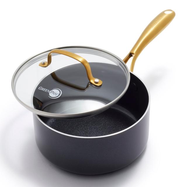 GREEN PAN ソースパン 16cm IH対応 ストゥディオ ガラス蓋付き （ グリーンパン STUDIO ガス火対応 食洗機対応 ミルクパン 片手鍋 小鍋 セラミック加工 16センチ アルミ製 マグニート加工 ノンスティック加工 ガラス蓋 おしゃれ ）_8