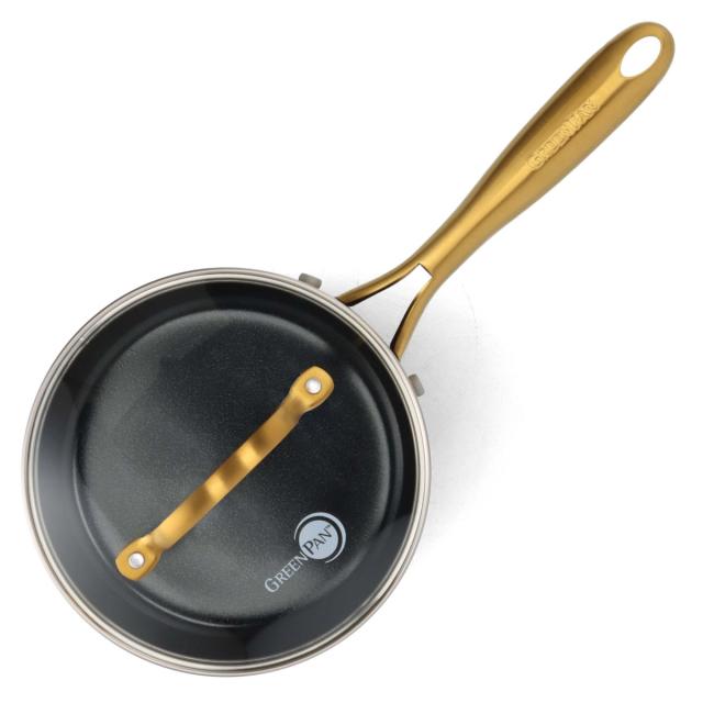 GREEN PAN ソースパン 16cm IH対応 ストゥディオ ガラス蓋付き （ グリーンパン STUDIO ガス火対応 食洗機対応 ミルクパン 片手鍋 小鍋 セラミック加工 16センチ アルミ製 マグニート加工 ノンスティック加工 ガラス蓋 おしゃれ ）_9