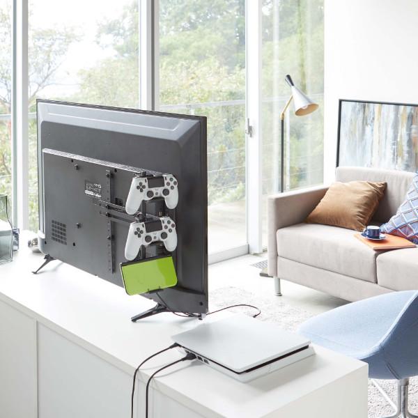 山崎実業 smart テレビ裏 ゲームコントローラー収納ラック スマート （ 4903208050906 3段 ゲーム コントローラー ヘッドホン 収納 テレビ モニター スイッチ プレステ ラック スタンド 省スペース ゲームパッド パッド ジョイコン ） その他ラック