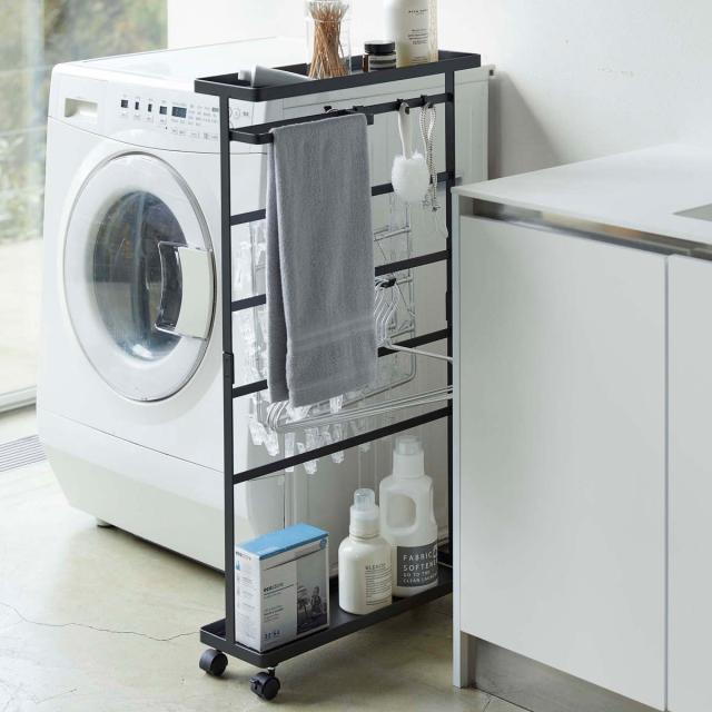洗濯用品収納ワゴン タワー 山崎実業 tower 隙間収納 15cm ブラック 山崎実業 tower 洗濯用品収納ワゴン タワー （ 4903208056557 隙間収納