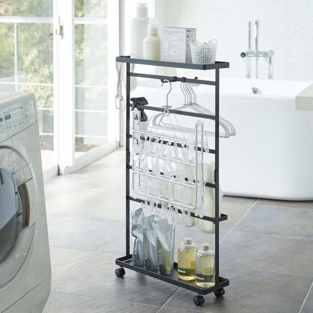 洗濯用品収納ワゴン タワー 山崎実業 tower 隙間収納 15cm ブラック 山崎実業 tower 洗濯用品収納ワゴン タワー （ 4903208056557 隙間収納