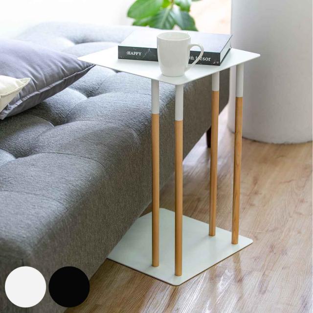サイドテーブル プレーン PLAIN 差し込み 収納 木製 天然木 スチール （ テーブル ナイトテーブル ソファサイド 飾り棚 ベッドサイド ソファテーブル 机 つくえ ミニテーブル おしゃれ 北欧 リビング 寝室 玄関 ）の通販は