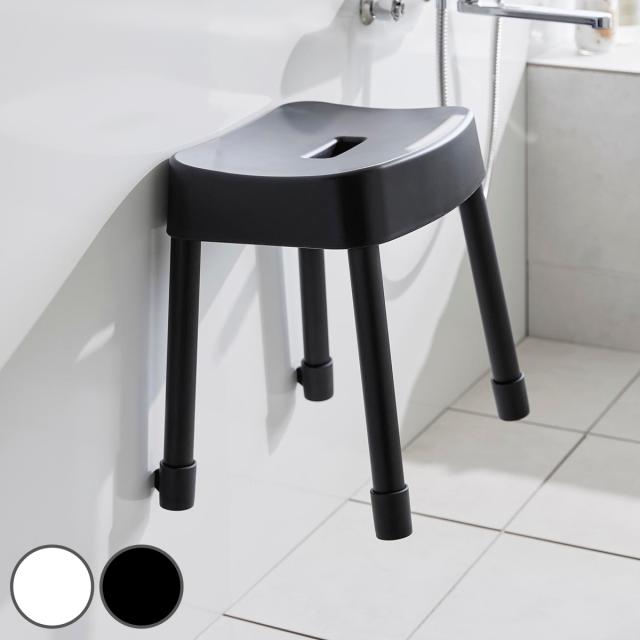 山崎実業 MIST マグネット風呂イス ミスト SH35 （ 4903208017251 ミストシリーズ 風呂いす バスチェア 風呂椅子 座面高35cm バスルーム ブラック ホワイト 磁石 壁面 ぬめり防止 清潔 衛生的 ）の通販は 5,600円