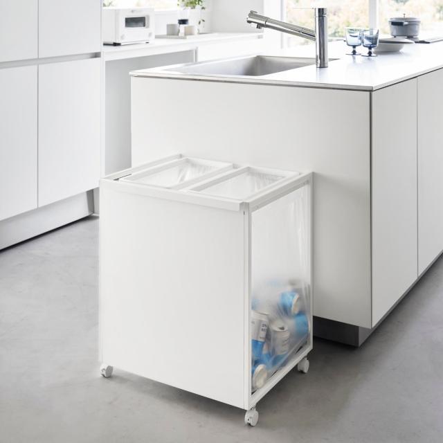 tower 山崎実業 目隠し分別ダストワゴン タワー 45L 2分別 （ タワーシリーズ ゴミ箱 目隠し 分別 分別ゴミ箱 分別ダストワゴン ごみ箱 ダスト ワゴン ゴミ箱 分別）_12