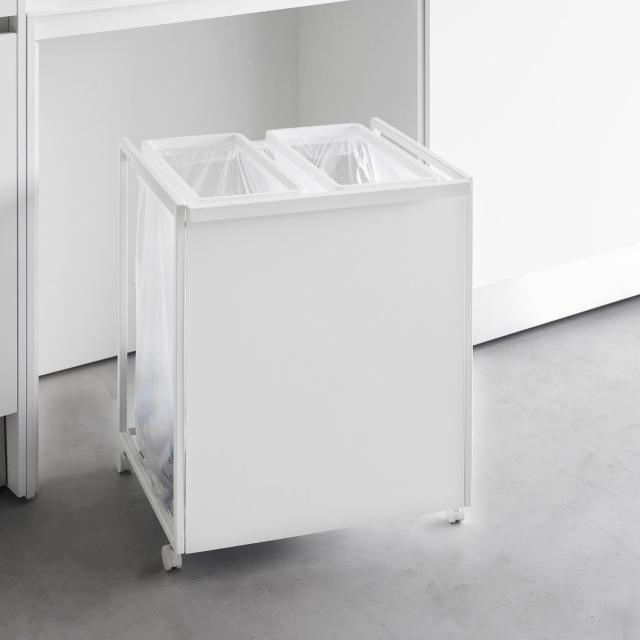 tower 山崎実業 目隠し分別ダストワゴン タワー 45L 2分別 （ タワーシリーズ ゴミ箱 目隠し 分別 分別ゴミ箱 分別ダストワゴン ごみ箱 ダスト ワゴン ゴミ箱 分別）_14