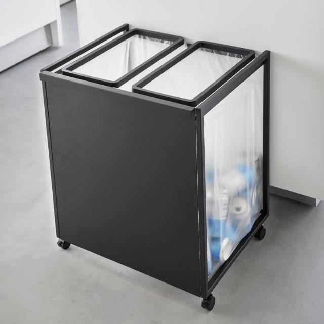tower 山崎実業 目隠し分別ダストワゴン タワー 45L 2分別 （ タワーシリーズ ゴミ箱 目隠し 分別 分別ゴミ箱 分別ダストワゴン ごみ箱 ダスト ワゴン ゴミ箱 分別）_15