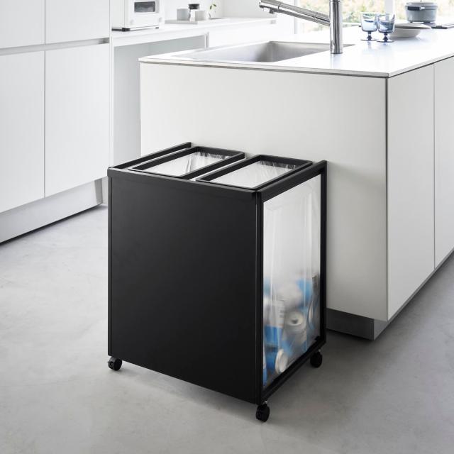 tower 山崎実業 目隠し分別ダストワゴン タワー 45L 2分別 （ タワーシリーズ ゴミ箱 目隠し 分別 分別ゴミ箱 分別ダストワゴン ごみ箱 ダスト ワゴン ゴミ箱 分別）_16