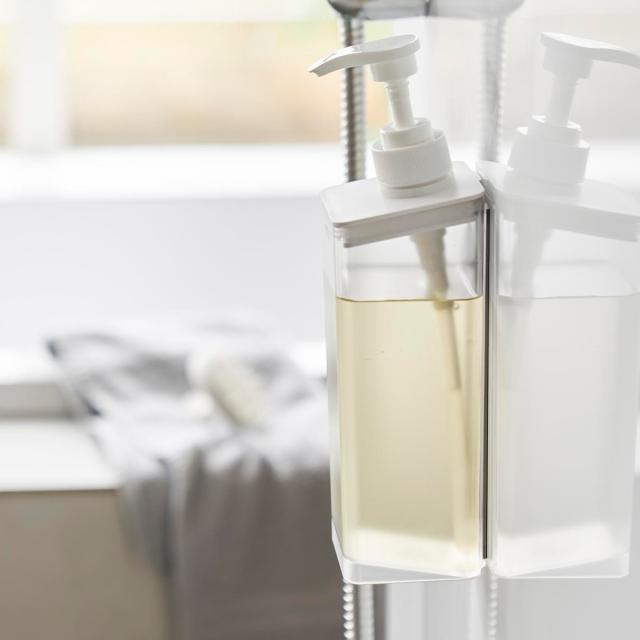 山崎実業 mist たっぷり洗剤が出るマグネットディスペンサー ミスト シャンプー コンディショナー ボディソープ （ 4903208015448 ミストシリーズ シャンプーディスペンサー シャンプーボトル たっぷり出る 洗剤 浮かせる収納 ）