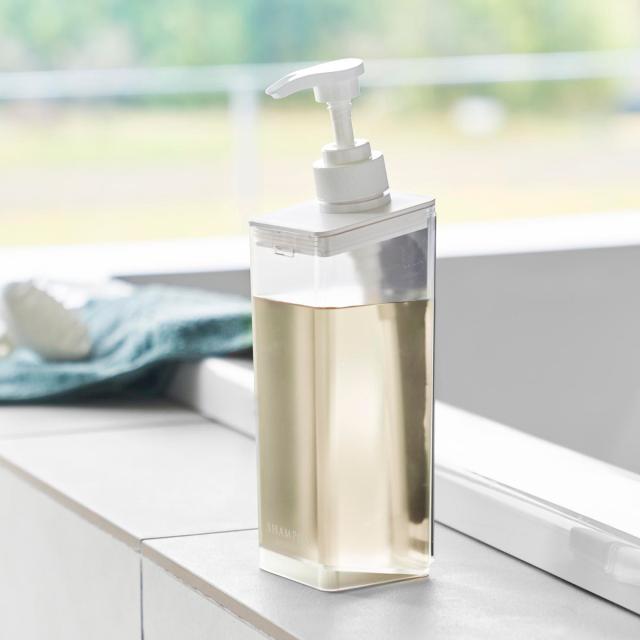 山崎実業 mist たっぷり洗剤が出るマグネットディスペンサー ミスト シャンプー コンディショナー ボディソープ （ 4903208015448 ミストシリーズ シャンプーディスペンサー シャンプーボトル たっぷり出る 洗剤 浮かせる収納 ）