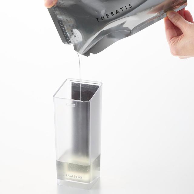 山崎実業 mist たっぷり洗剤が出るマグネットディスペンサー ミスト シャンプー コンディショナー ボディソープ （ 4903208015448 ミストシリーズ シャンプーディスペンサー シャンプーボトル たっぷり出る 洗剤 浮かせる収納 ）