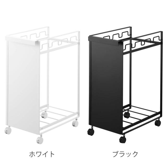 山崎実業 tower 目隠し分別ダストワゴン タワー ４分別 （ 4903208106184 タワーシリーズ 分別ダストボックス ごみ箱 分別ゴミ箱 目隠し 分別 キャスター付き レジ袋 ダストボックス ）_3