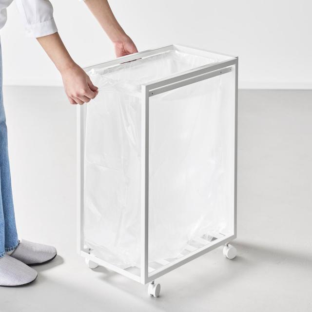 山崎実業 tower スリム目隠しダストワゴン タワー 45L （ 4903208106412 タワーシリーズ ダストボックス ごみ箱 ゴミ箱 ゴミ入れ スリム 目隠し ダストワゴン 45リットル キャスター付き ）_11