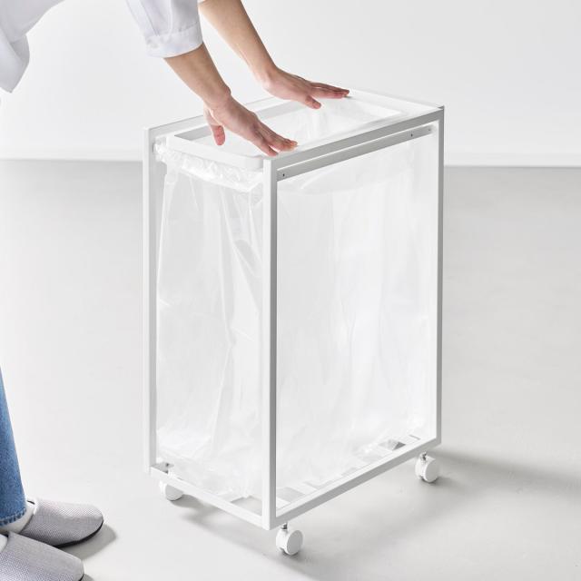 山崎実業 tower スリム目隠しダストワゴン タワー 45L （ 4903208106412 タワーシリーズ ダストボックス ごみ箱 ゴミ箱 ゴミ入れ スリム 目隠し ダストワゴン 45リットル キャスター付き ）_13