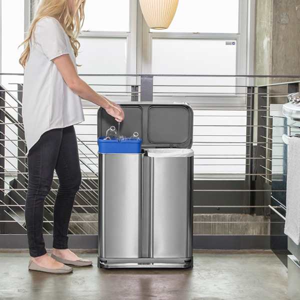 正規品 ゴミ箱 シンプルヒューマン simplehuman 58L 分別 レクタンギュラーステップカン ステンレス ふた付き （ 送料無料  ダストボック｜au PAY マーケット