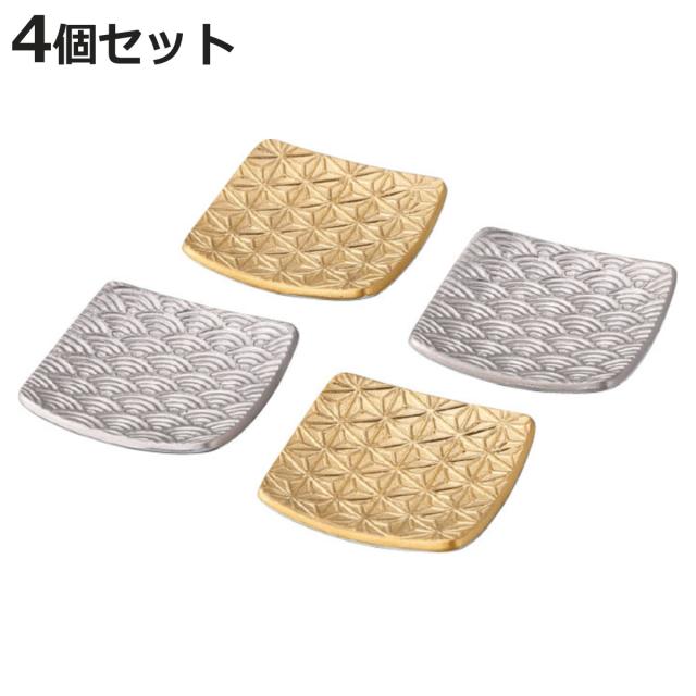 箸置き 吉祥 ジパング 箸置き揃 （ 4個セット 金 白金 プラチナ 磁器 日本製 箸おき お箸置き カトラリー 高級感 上品 和風 和モダン モダン ）