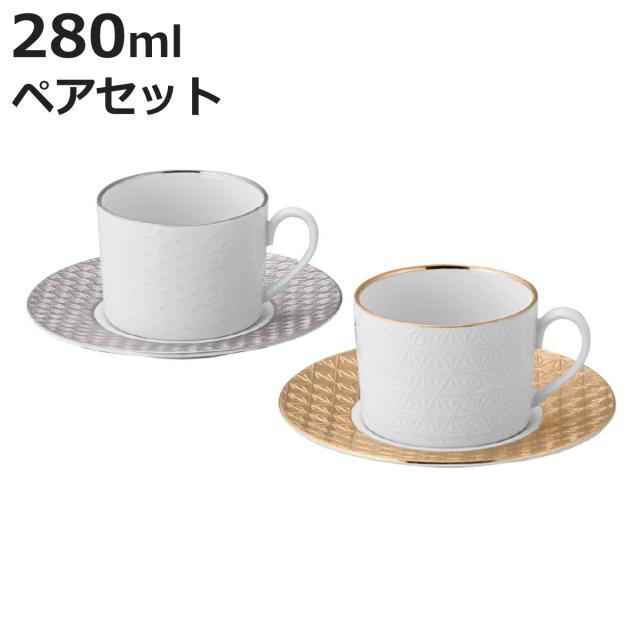 カップ ソーサー 吉祥 ジパング ペア碗皿 （ 280ml ペアセット 金 白金 プラチナ 磁器 日本製 コーヒーカップ ティーカップ セット 高級感 上品 和風 和モダン モダン ）