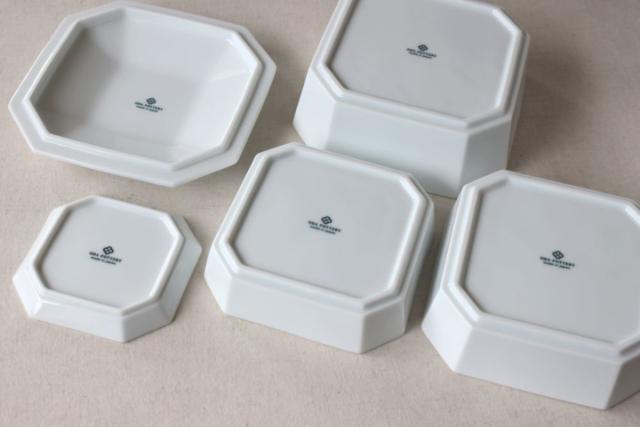 皿 結 重箱小皿揃 麻の葉 （ 食洗機対応 電子レンジ対応 磁器 日本製 お重 3段 皿付き 高級感 上品 和風 和モダン モダン ）_4
