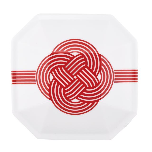 皿 結 重箱小皿揃 赤結び （ 食洗機対応 電子レンジ対応 磁器 日本製 お重 3段 皿付き 高級感 上品 和風 和モダン モダン ）_9
