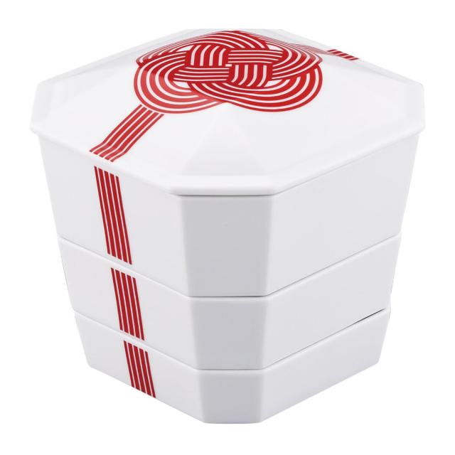 3段重箱 隅切 陶磁器 （ 食洗機対応 電子レンジ対応 磁器 日本製 お重 3段 陶器 食洗機OK レンジOK 重箱 高級感 上品 和風 和モダン モダン ）_12
