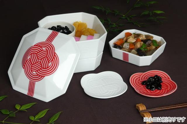 3段重箱 隅切 陶磁器 （ 食洗機対応 電子レンジ対応 磁器 日本製 お重 3段 陶器 食洗機OK レンジOK 重箱 高級感 上品 和風 和モダン モダン ）_4