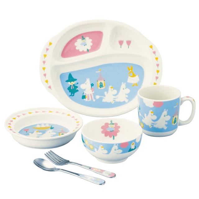 子供食器 6ピースセット ムーミン （ 6点セット スプーン フォーク 子供マグ ライスボウル プレート キッズプレート 電子レンジ対応 日本製 食器セット 磁器 ステンレス マグカップ マグ ボウル すくいやすい MOOMIN ）