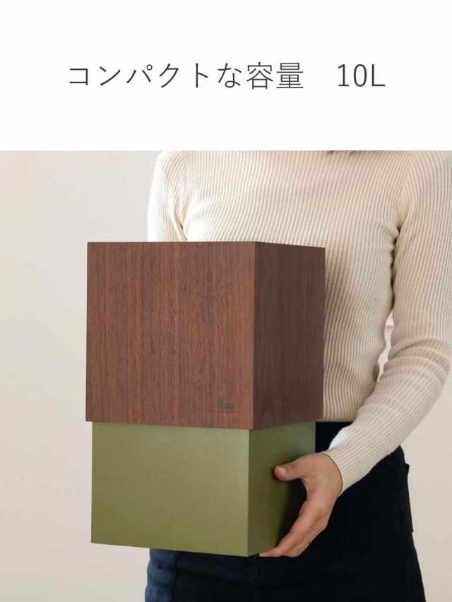 ゴミ箱 木製 10L W CUBE ウォールナット （ ダストボックス ごみ箱 10