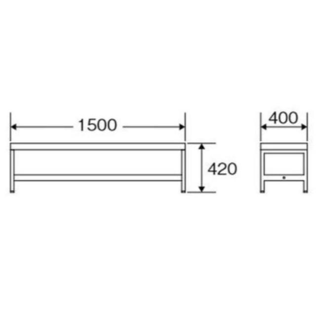 【法人限定】 業務用 屋内用ベンチ 背なしタイプ 幅150×奥行40×高さ42cm （ 山崎産業 コンドル ベンチ 屋内用 背無し エクステリア チェア ベンチタイプ いす イス 椅子 背なし 150cm幅 座面高42cm 人工ラタン おしゃれ ）_1