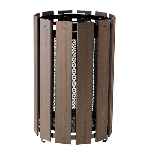 屋外用ゴミ箱 44L 業務用ダストボックス 木調くずいれ （ 法人限定 山崎産業 コンドル木調 屋外 ゴミ箱 ダストボックス 屋外用 木製 天然木 丸型 中カゴ付き 中カゴ 44リットル 外 公園 ごみ箱 ごみばこ ）