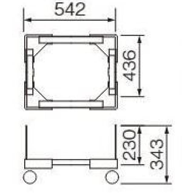 ゴミ箱ホルダー リサイクルトラッシュ ECO-50専用 アルミホルダー 2連 （ 法人限定 山崎産業 ECO-50 専用 キャスター台 ゴミ箱用 台車 移動 運搬 2分別 ダストボックス ごみ箱 トラッシュ 置台 ワゴン キャリー ）