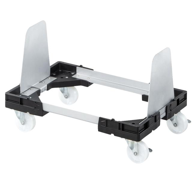 ゴミ箱ホルダー リサイクルトラッシュ ECO-50専用 アルミホルダー 2連 （ 法人限定 山崎産業 ECO-50 専用 キャスター台 ゴミ箱用 台車 移動 運搬 2分別 ダストボックス ごみ箱 トラッシュ 置台 ワゴン キャリー ）