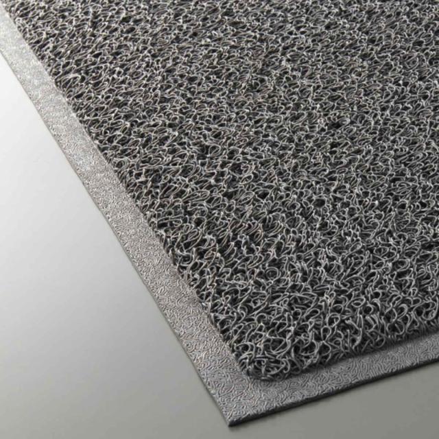 玄関マット 屋外 業務用 90×150cm ロンソフトマットN オフィス （ 山崎産業 ドアマット エントランスマット 出入口 マット 玄関 風除室 滑り止め 無地 シンプル おしゃれ グレー PVC製 店舗 ウェルカムマット ）_3