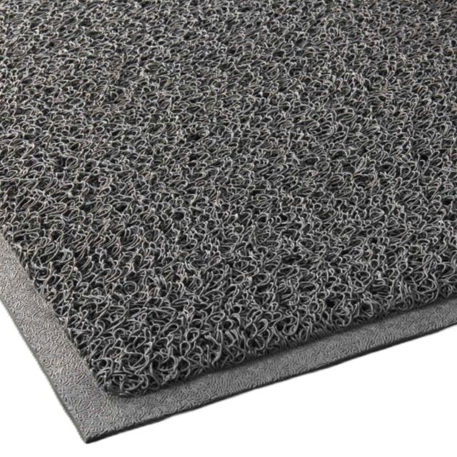 玄関マット 屋外 業務用 90×180cm ロンソフトマットN オフィス （ 山崎産業 ドアマット エントランスマット 出入口 マット 玄関 風除室 滑り止め 無地 シンプル おしゃれ グレー PVC製 店舗 ウェルカムマット ）