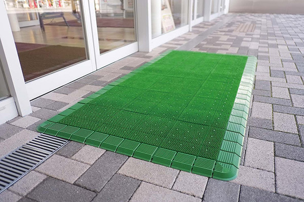 玄関マット 屋外 業務用 90×90cm ハイローリングマットDX オフィス サイズオーダー （ コンドル 山崎産業 玄関 マット 屋外用 防炎適合品 砂ホコリ 除去 エントランスマット 出入り口 室外用 フチあり 縁あり ）