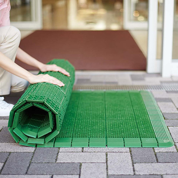 玄関マット 屋外 業務用 90×90cm ハイローリングマットDX オフィス サイズオーダー （ コンドル 山崎産業 玄関 マット 屋外用 防炎適合品 砂ホコリ 除去 エントランスマット 出入り口 室外用 フチあり 縁あり ）