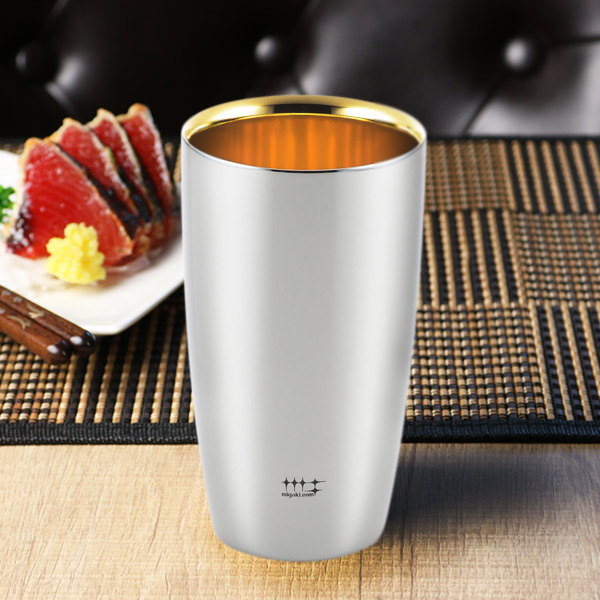 タンブラー 2重ビアタンブラー 370ml 磨き屋シンジケート 内面 金メッキ仕上げ 日本製 （ コップ ステンレスタンブラー ギフト ステンレス製 プレゼント ビアグラス 結露しにくい 2重 おしゃれ ）_2