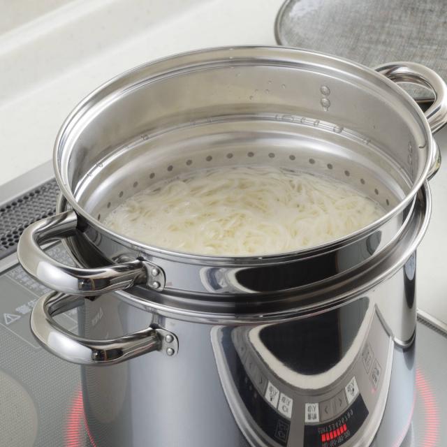 パスタポット 20cm IH対応 ガラス蓋付き トスカーナ （ ガス火対応