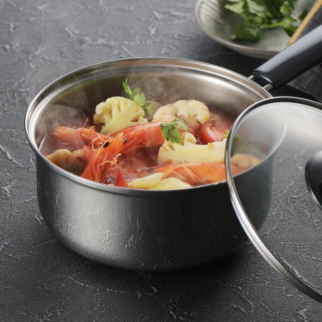 片手鍋 18cm IH対応 クックルックベーシック ステンレス製 日本製