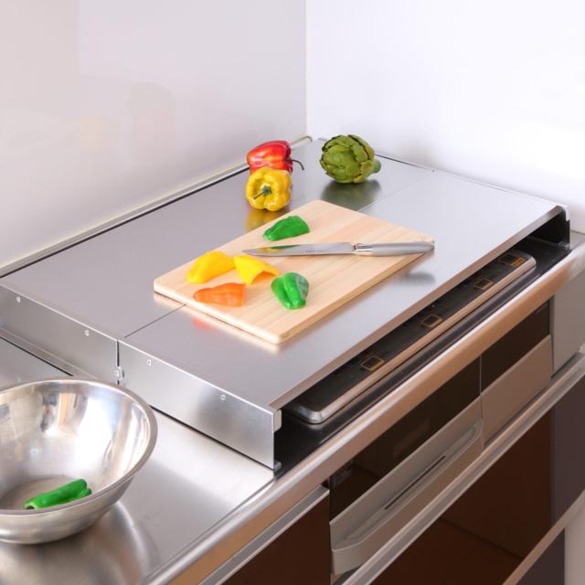 コンロカバー 折りたたみ式 ステンレス スーパーエンボスコンロカバー