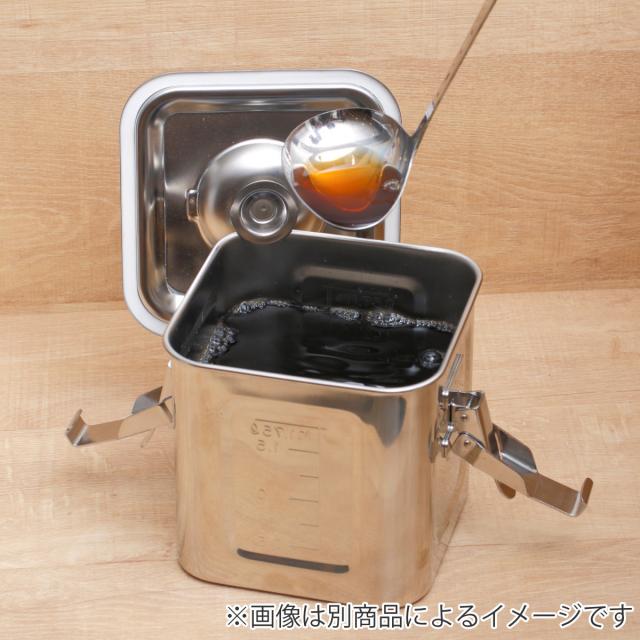 米びつ 4kg 角型 キッチンポット パッキン フック付 18cm ステンレス製 （ 米櫃 ライス缶 保存容器 ステンレス 日本製 ライスストッカー 冷蔵庫 お米 タレ 調味料 だし 保存 収納 目盛り シンク下 少量 ロック おしゃれ 5.3L ）_9