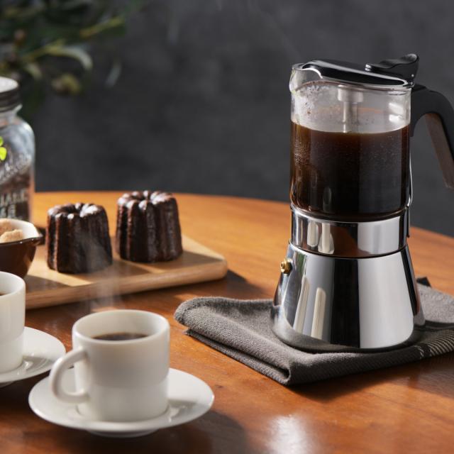中が見える！エスプレッソメーカー 450ml （ コーヒーメーカー ステンレス コーヒー 日本製 ガス火専用 ガス 直火 対応 1〜2人分 シンプル おしゃれ スタイリッシュ ）_10
