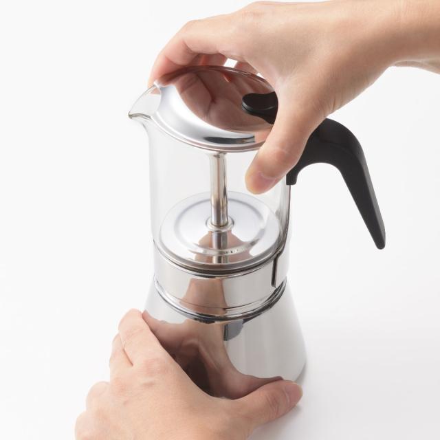 中が見える！エスプレッソメーカー 450ml （ コーヒーメーカー ステンレス コーヒー 日本製 ガス火専用 ガス 直火 対応 1〜2人分 シンプル おしゃれ スタイリッシュ ）_7