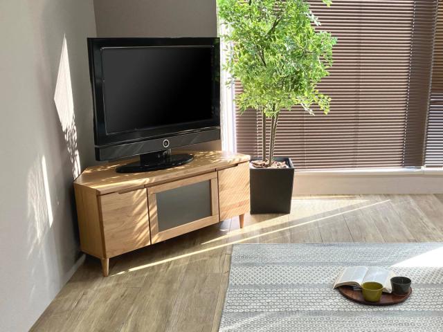テレビ台 幅100.5cm コーナーボード ミドルロー フィン （ 開梱設置